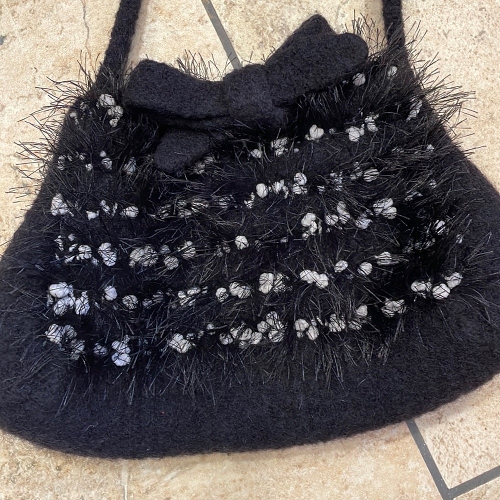 Black and white purse handbag